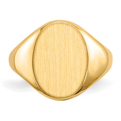 14k 9.5x12.5mm Closed Back Signet Ring