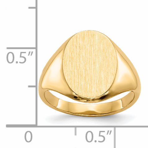 14k 9.5x12.5mm Closed Back Signet Ring