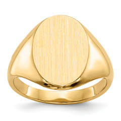 14k 9.5x12.5mm Closed Back Signet Ring