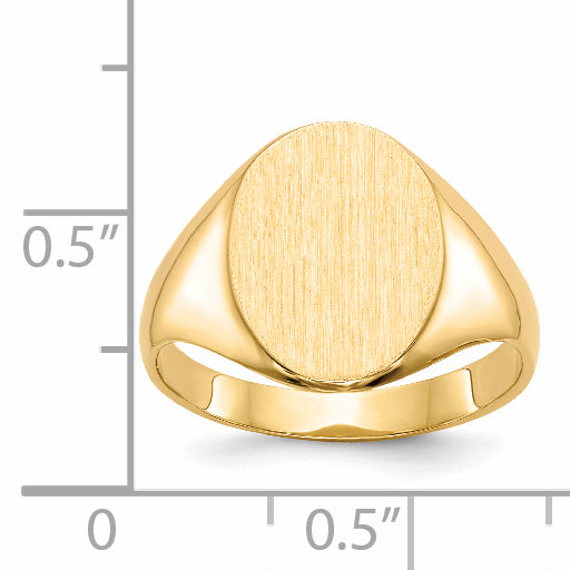 14k 14.0x10.0mm Closed Back Signet Ring