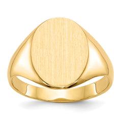 14k 14.0x10.0mm Closed Back Signet Ring