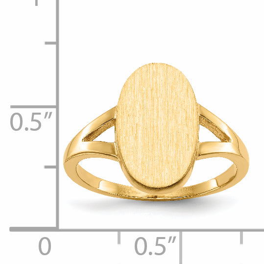 14k 14.5x8.5mm Closed Back Signet Ring