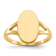 14k 14.5x8.5mm Closed Back Signet Ring