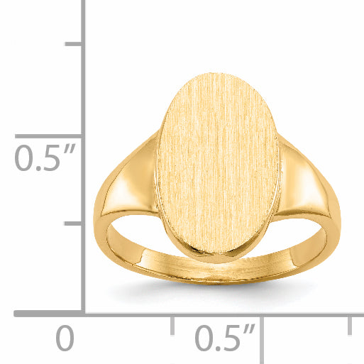 14k 14.5x9.0mm Closed Back Signet Ring