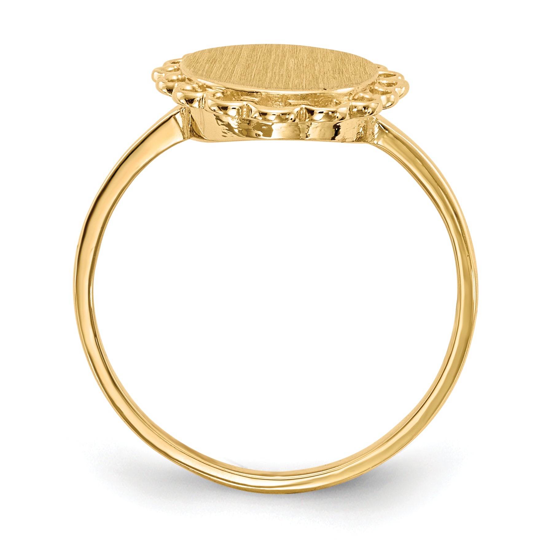 14k 9.0x8.5mm Open Back Signet Ring