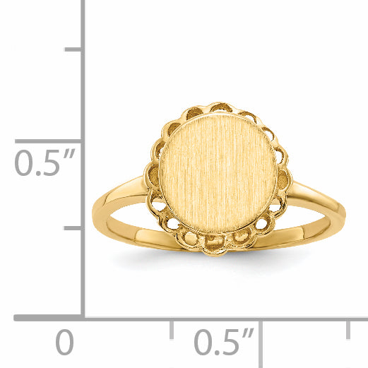 14k 9.0x8.5mm Open Back Signet Ring