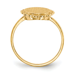 14k 12.0x9.0mm Open Back Signet Ring