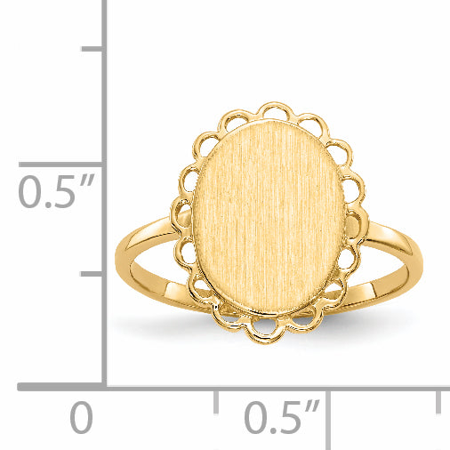 14k 12.0x9.0mm Open Back Signet Ring