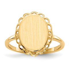 14k 11.5x9.0mm Open Back Signet Ring