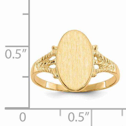 14k 14.0x8.5mm Closed Back Signet Ring