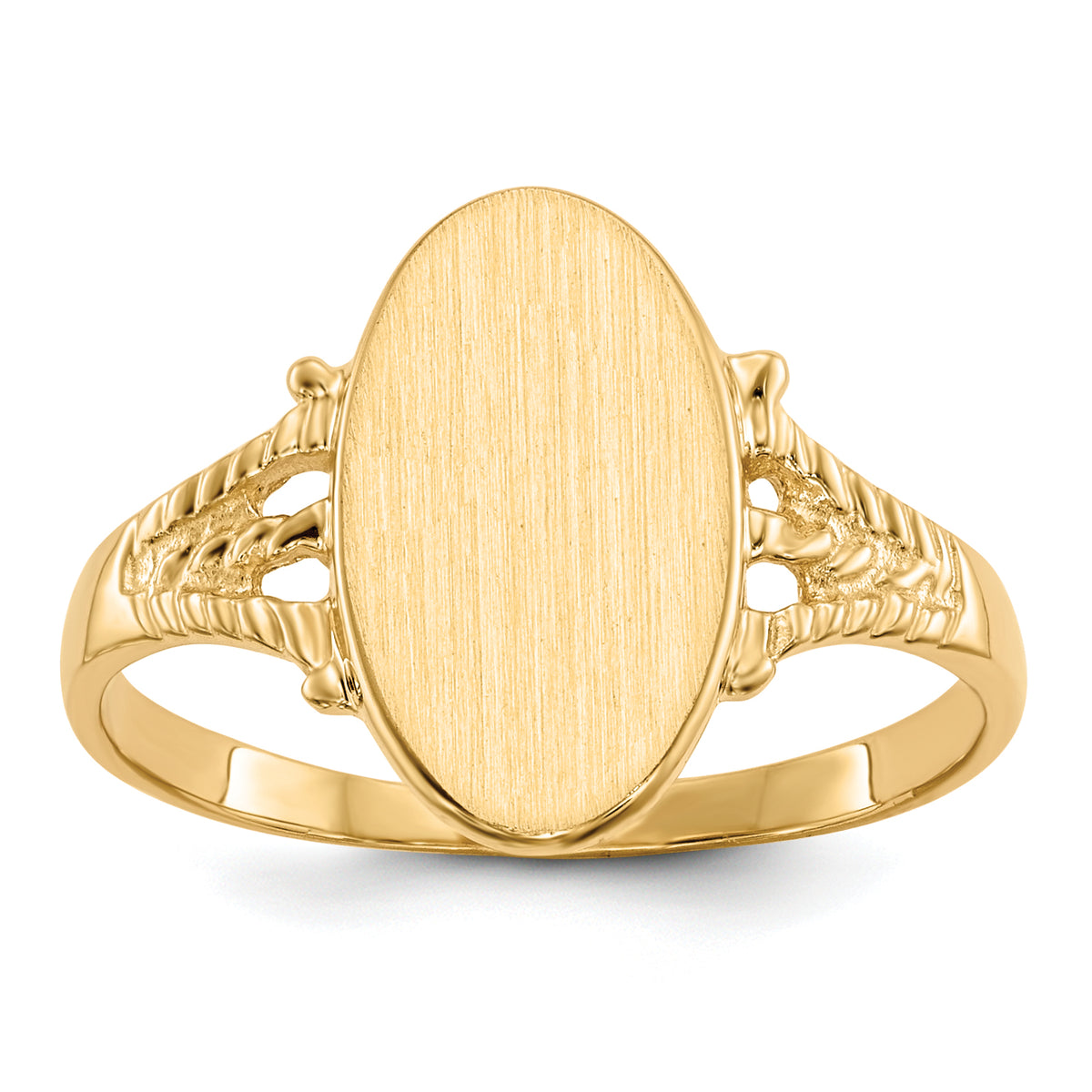 14k 14.0x8.5mm Closed Back Signet Ring