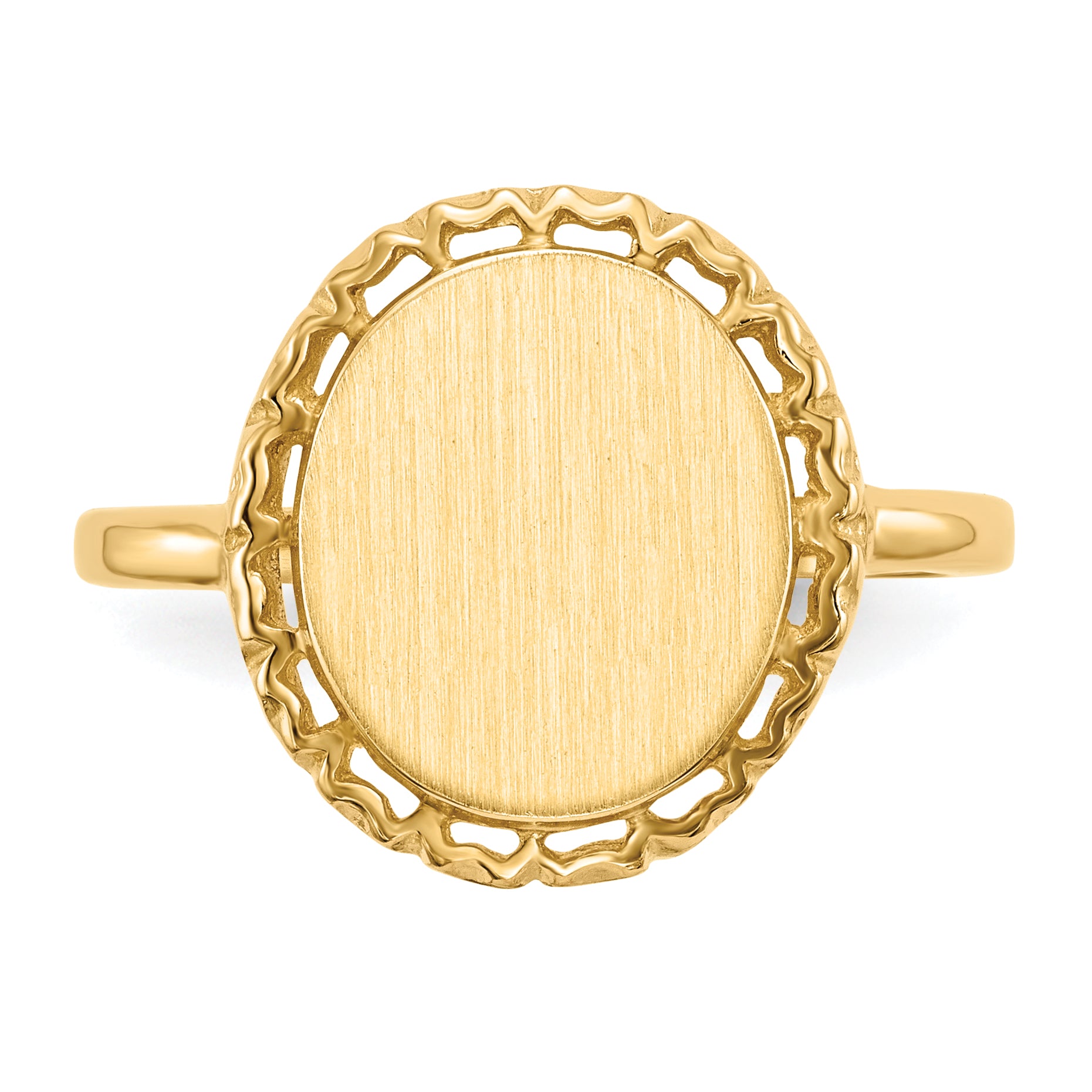 14k 12.5x11.0mm Open Back Signet Ring