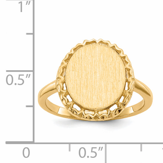 14k 12.5x11.0mm Open Back Signet Ring