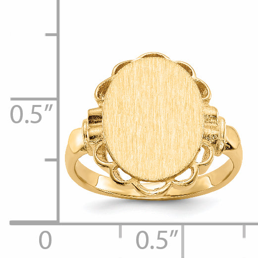 14k 14.0x10.5mm Open Back Signet Ring