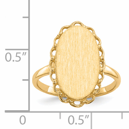 14k 16.0x9.0mm Open Back Signet Ring