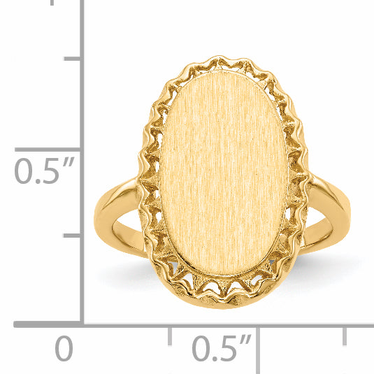 14k 16.5x9.5mm Open Back Signet Ring