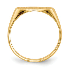 14k 6.25x11.5mm Closed Back Children's Signet Ring