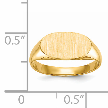 14k 6.25x11.5mm Closed Back Children's Signet Ring