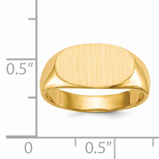 14k 7.0x13.5mm Closed Back Signet Ring