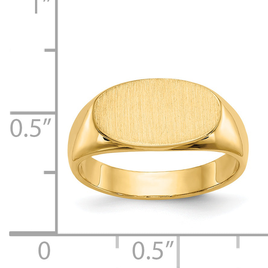 14k 8.0x13.5mm Closed Back Signet Ring