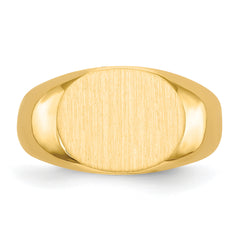 14k 9.5x12.5mm Closed Back Signet Ring