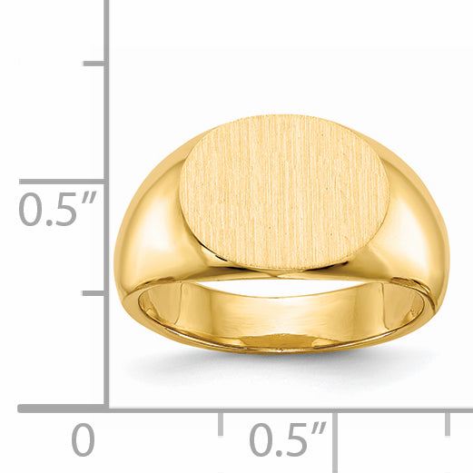 14k 9.5x12.5mm Closed Back Signet Ring