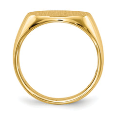 14k 12.0x16.0mm Closed Back Men's Signet Ring