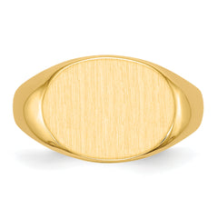 14k 12.0x16.0mm Closed Back Men's Signet Ring