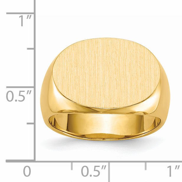 14k 13.0x19.0mm Closed Back Men's Signet Ring