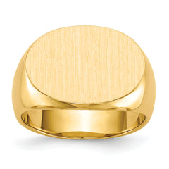 14k 13.0x19.0mm Closed Back Men's Signet Ring