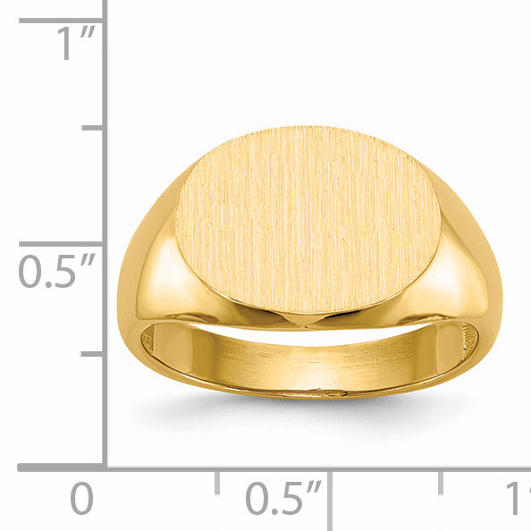 14k 12.0x16.0mm Open Back Mens Signet Ring