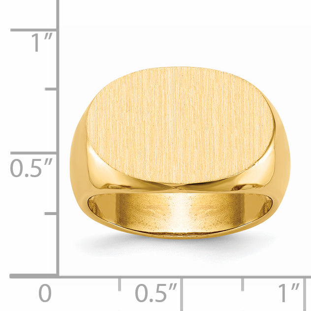 14k 13.0x19.0mm Open Back Mens Signet Ring