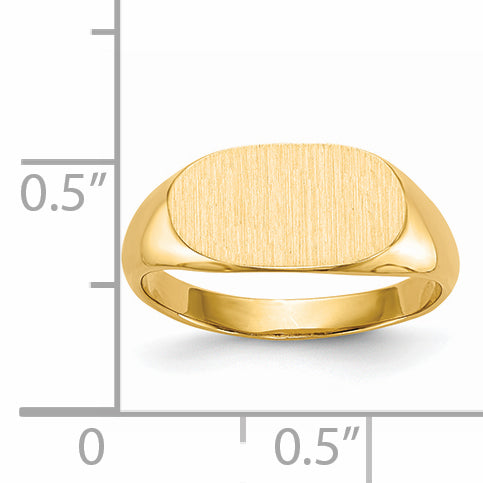 14k 7.0x13.0mm Closed Back Signet Ring