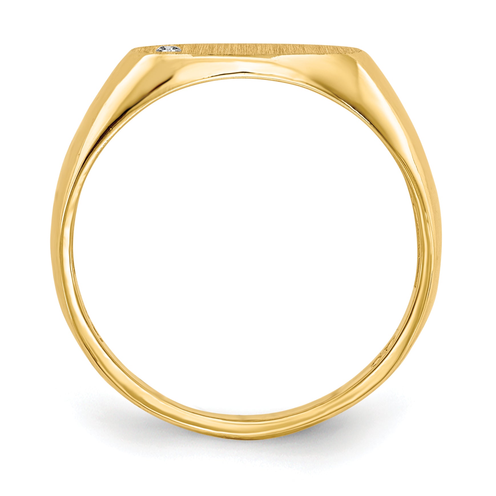 14k 6.5x11.0mm AA Diamond Open Back Signet Ring