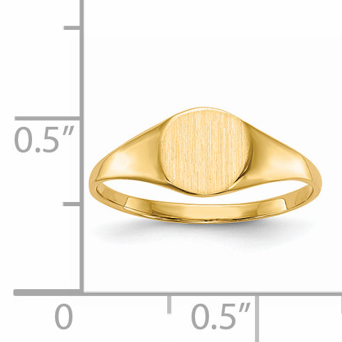 14k 6.5x7.5mm Closed Back Signet Ring