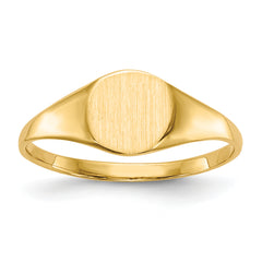 14k 6.5x7.5mm Closed Back Signet Ring