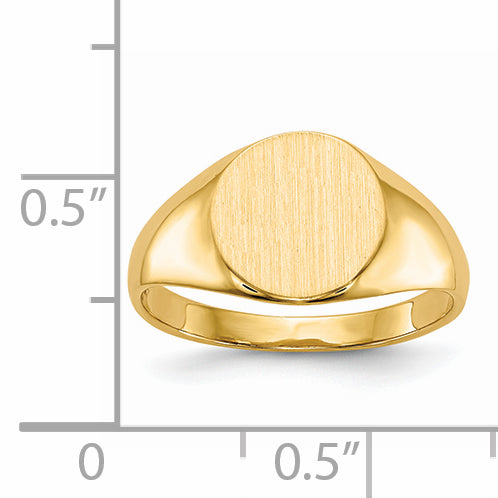 14k 8.5x9.5mm Closed Back Signet Ring