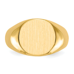 10ky 12.5x13.5mm Closed Back Mens Signet Ring