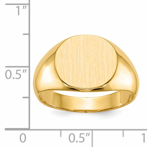 10ky 12.5x13.5mm Closed Back Mens Signet Ring