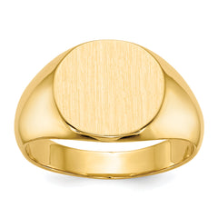 14k 12.5x13.5mm Closed Back Mens Signet Ring