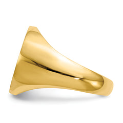 14k 15.0x15.5mm Closed Back Signet Ring