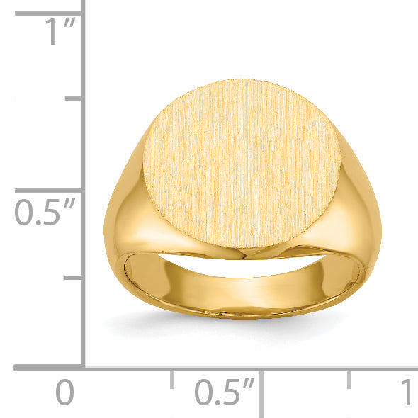 14k 15.0x15.5mm Closed Back Signet Ring