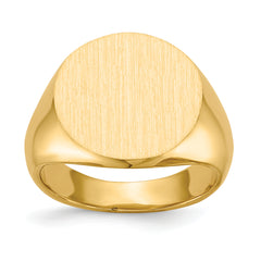 14k 15.0x15.5mm Closed Back Signet Ring