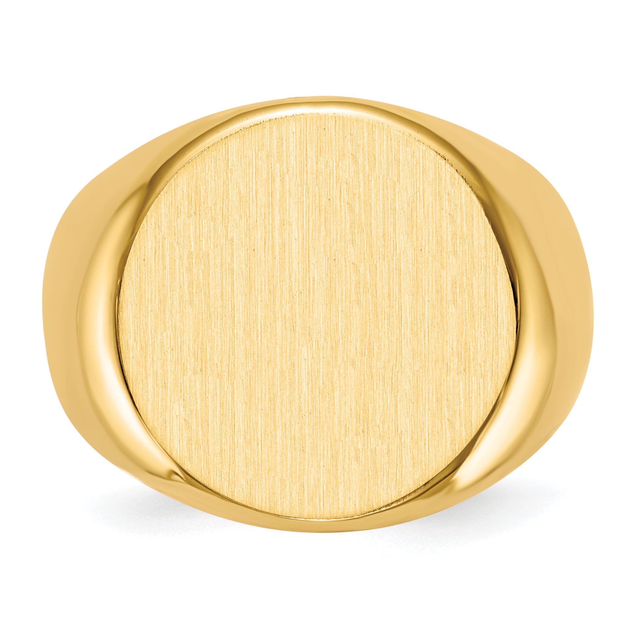 14k 18.0x18.0mm Closed Back Men's Signet Ring