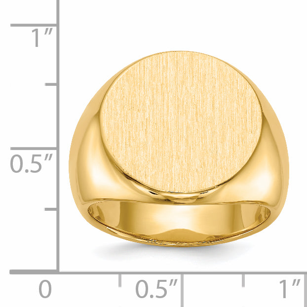 14k 18.0x18.0mm Closed Back Men's Signet Ring