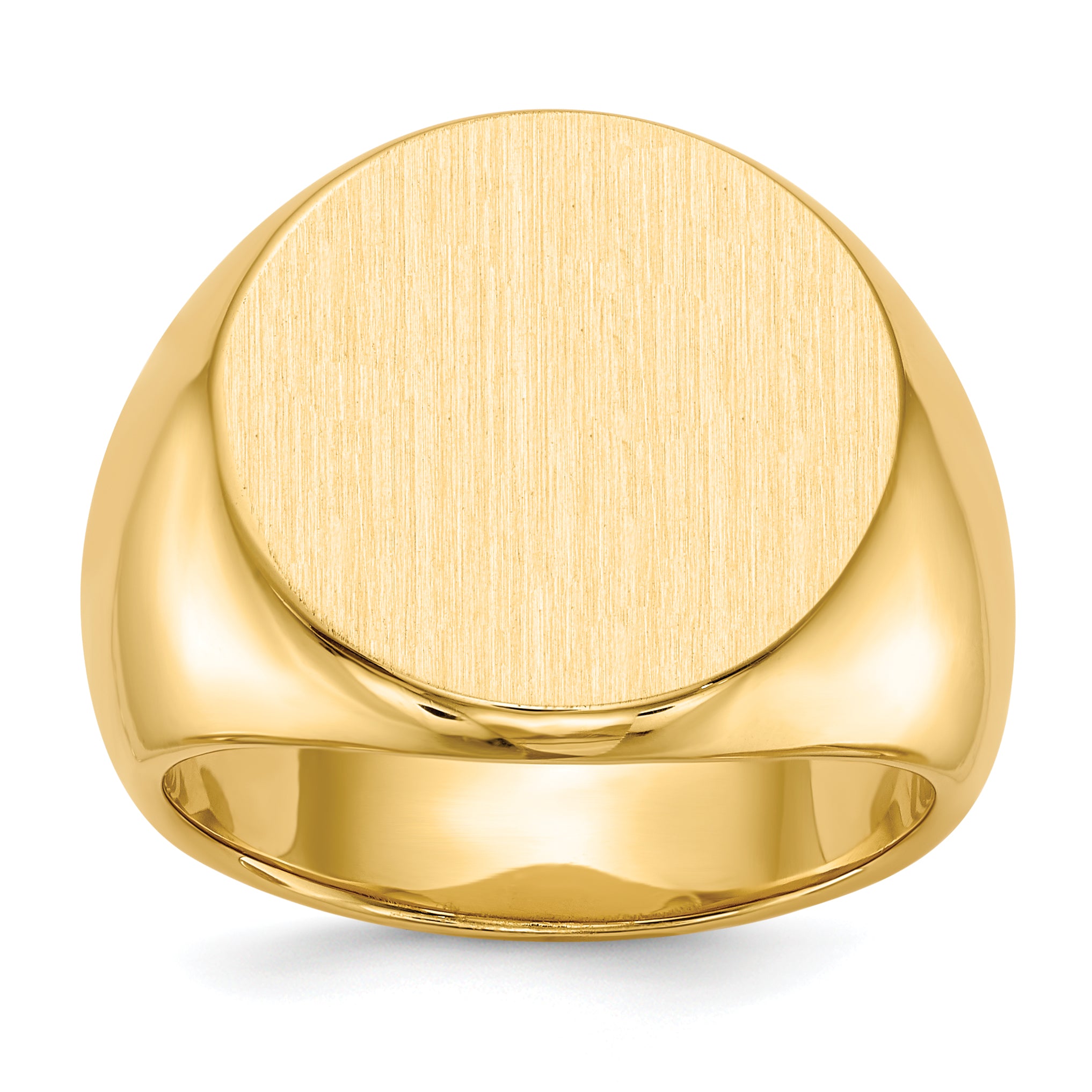 14k 18.0x18.0mm Closed Back Men's Signet Ring