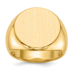 14k 18.0x18.0mm Closed Back Men's Signet Ring