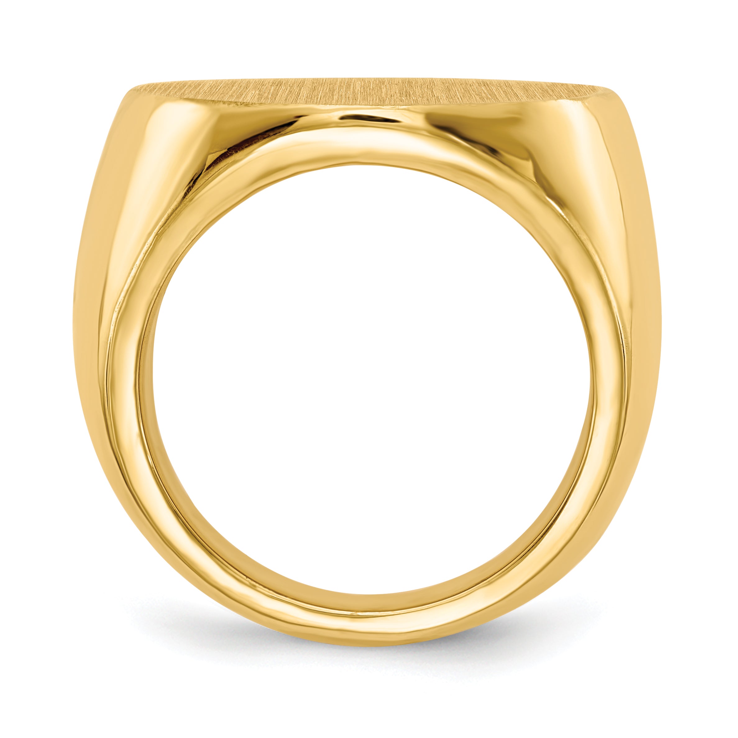 14k 21.0x21.5mm Closed Back Mens Signet Ring