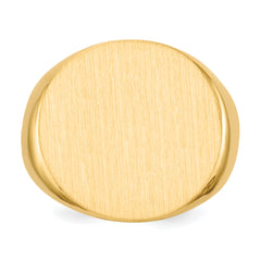 14k 21.0x21.5mm Closed Back Mens Signet Ring