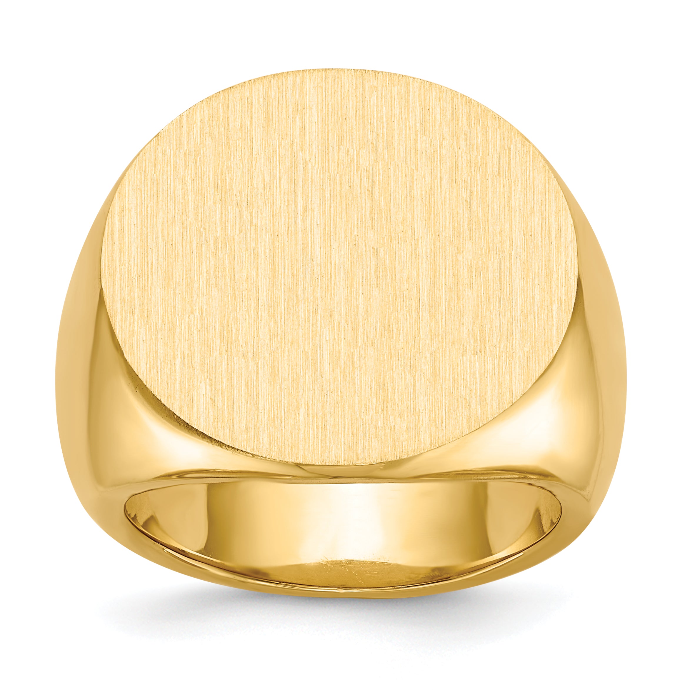 14k 21.0x21.5mm Closed Back Mens Signet Ring